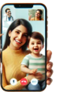 Video call interface on smartphone